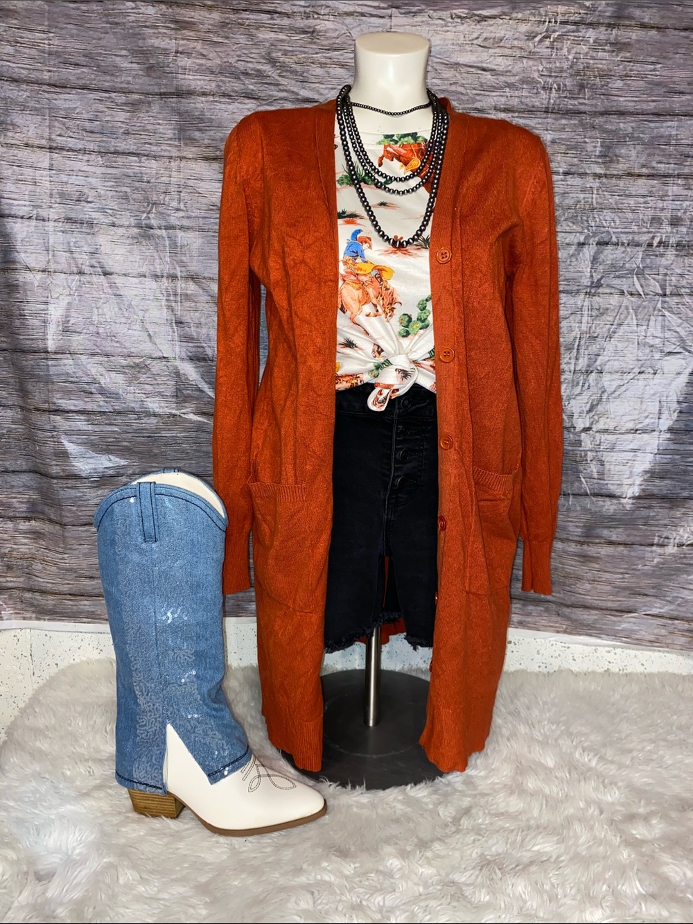 Cielo Vibrant Orange Button Down Cardigan